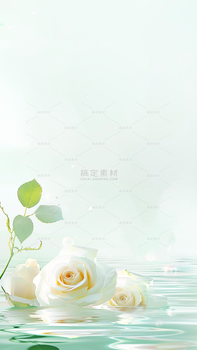 植物系列实景感水波纹鲜花背景