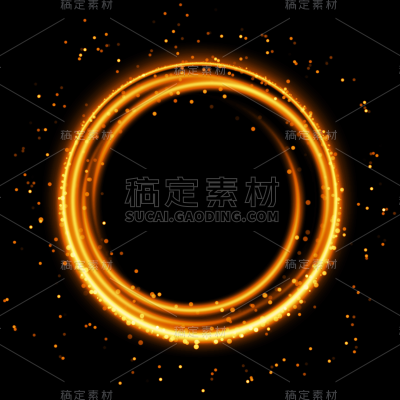 特效通用金色多层光圈元素素材