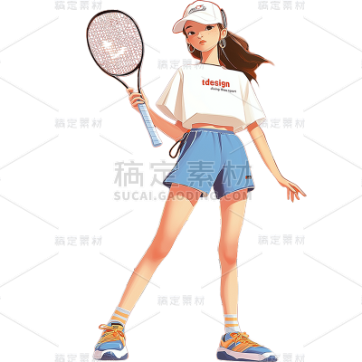 人物系列-通用-插画潮酷卡通人物女生贴纸