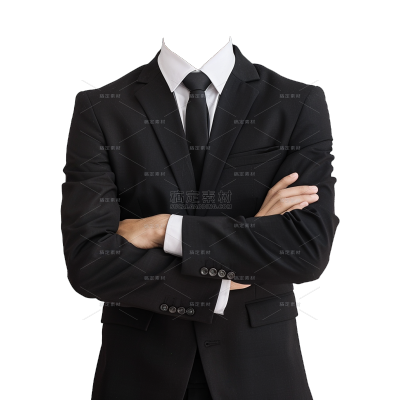 服饰系列实景感男士上半身西装元素