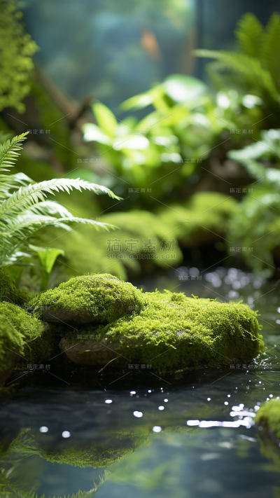 通用电商促销户外绿植场景3D立体C4D场景背景图片素材