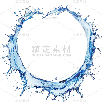 特效通用环形水花水元素素材