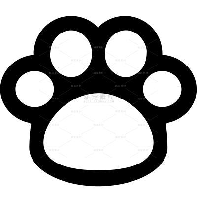 常规内容-图标系列扁平风黑色猫爪元素