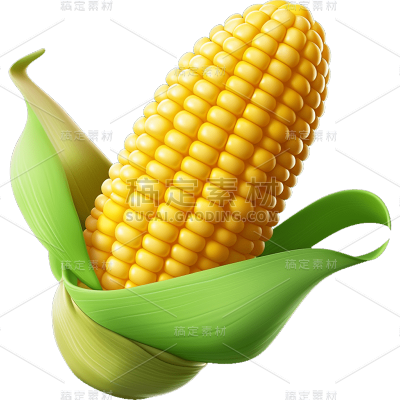 餐饮蔬菜玉米C4D立体元素