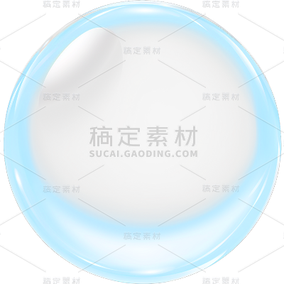 通用简约风蓝色透明气泡元素素材