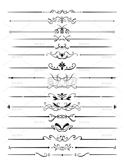 欧式简约线条分割线元素