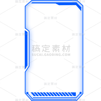 科技风通用蓝色长版边框元素素材