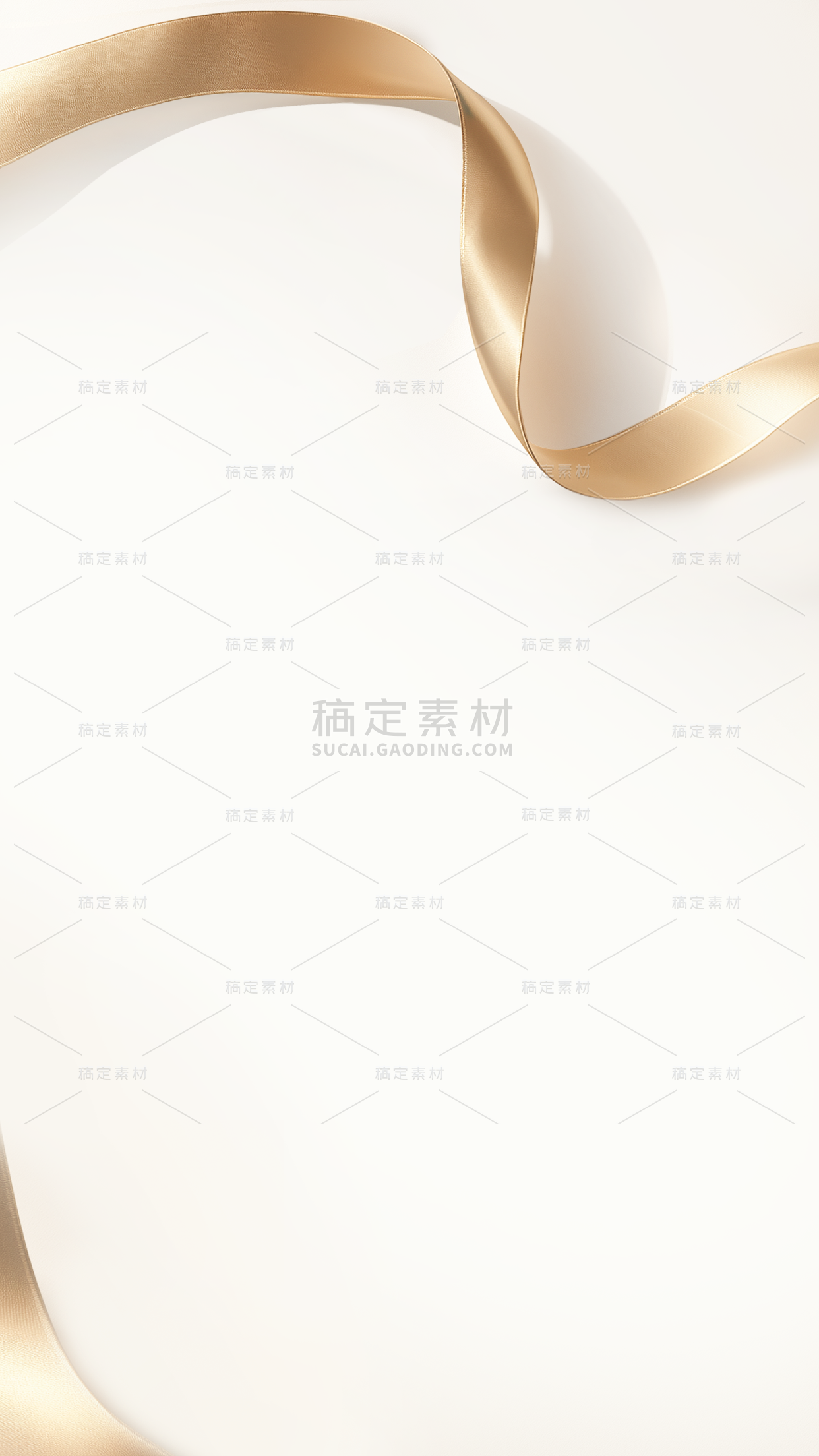 珠宝系列轻奢感金色丝带光影首饰展台背景图
