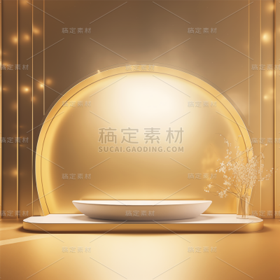 背景通用金色展台背景场景图片素材