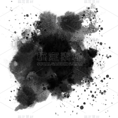 黑白水墨元素贴纸