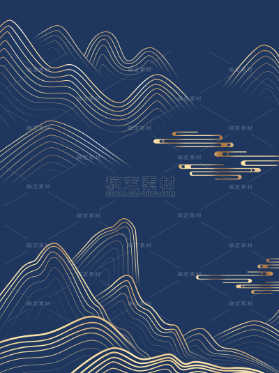 抽象鎏金线条古风背景