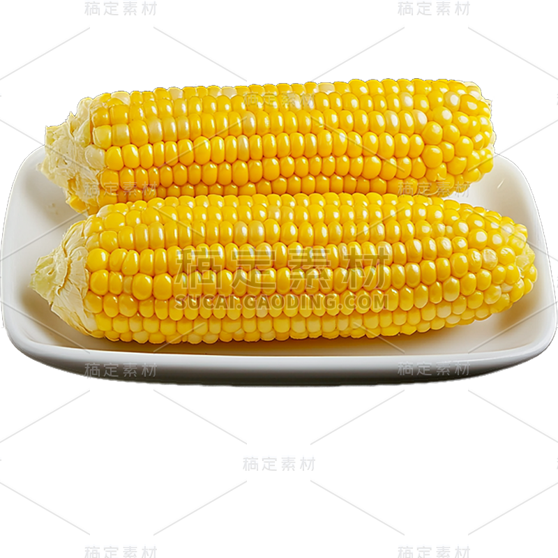 果蔬通用-写实装有玉米的盘子