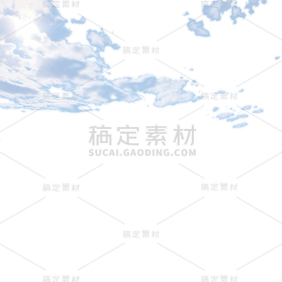 写实风格白云贴纸