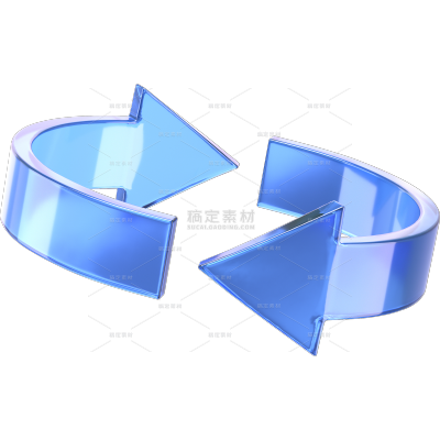 装饰系列3D玻璃感箭头元素