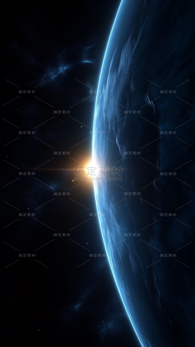 宇宙系列发光星球轮廓竖版图片
