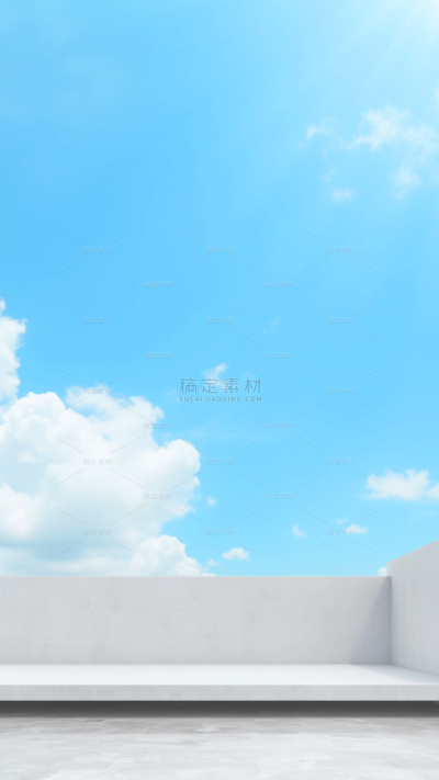 常规风光系列清新感房屋一角蓝天白云背景