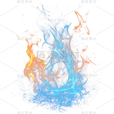 通用蓝色火焰火花免抠元素