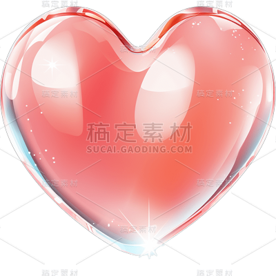 3D粉红爱心静态贴纸