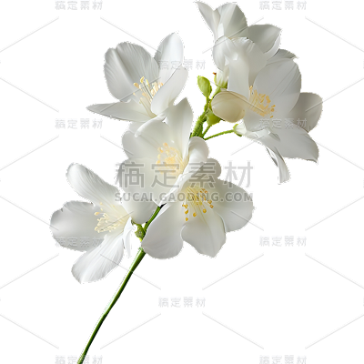 植物通用实景白色茉莉花朵元素素材