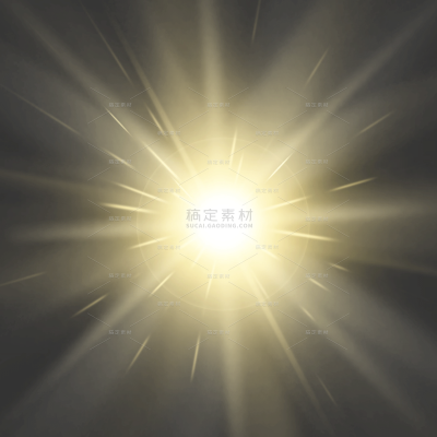 特效系列写实感金色阳光光束贴纸（td）