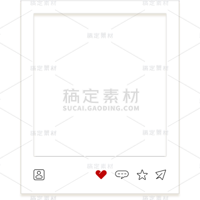通用边框极简风ins风白色相框组合素材