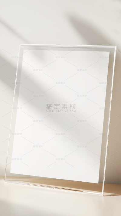 表彰系列写实亚克力证书边框极简背景竖版图片