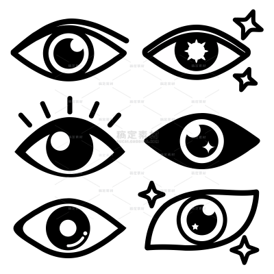 人体部位简笔画杏仁眼