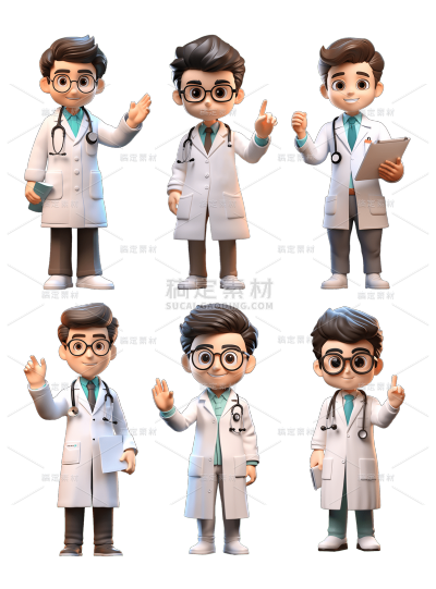 2309SC-素材组合-3D立体三维医生职业人物