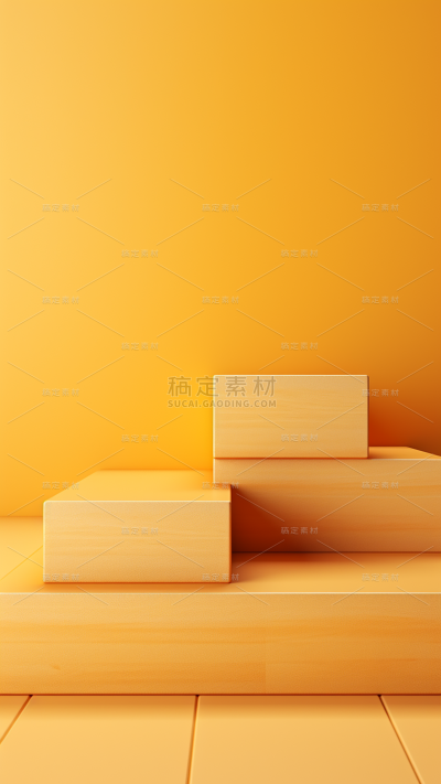 3D立体三维空间金色背景