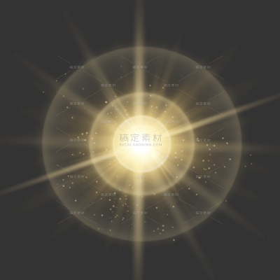 特效系列写实感金色发光光束贴纸（td）
