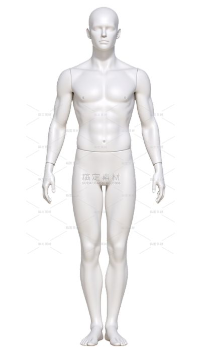 人物系列简约风男性站立人体贴纸（td）