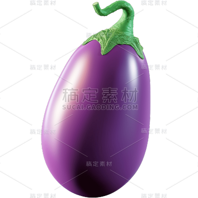 餐饮蔬菜茄子C4D立体元素