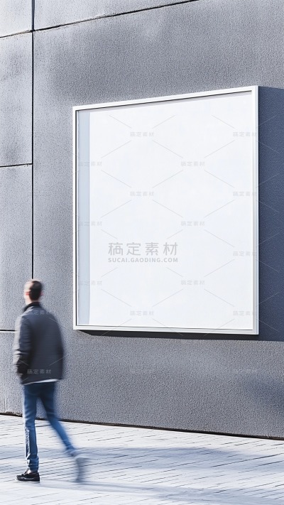 样机系列写实行人墙面广告灯牌样机