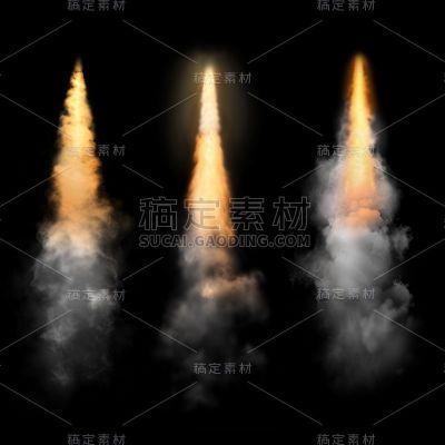 特效通用红色喷气烟雾元素素材