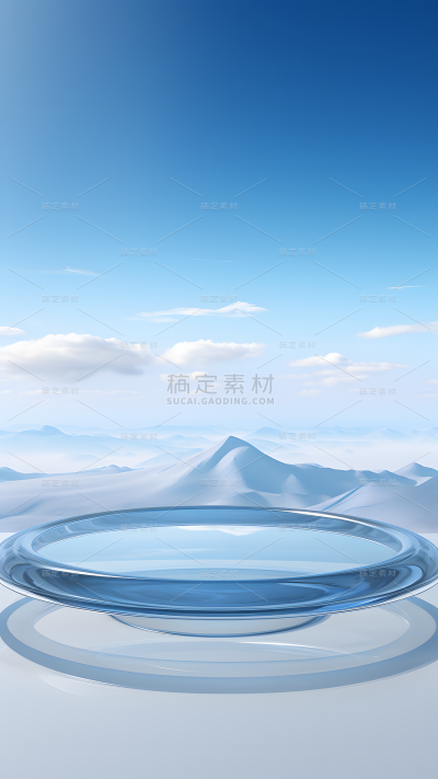 通用天空展台蓝色背景