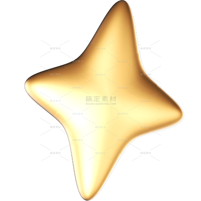 装饰系列微发光金属质感星星四角星