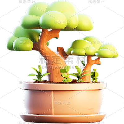 立体风绿植植物贴纸