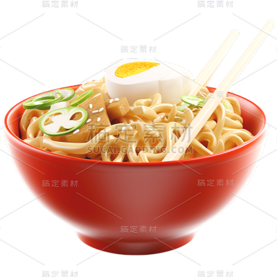 中餐汤面食物贴纸