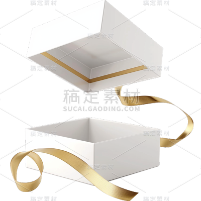 促销通用实景礼盒丝带元素素材