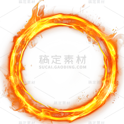 通用红色火圈燃烧的火焰圈元素贴纸