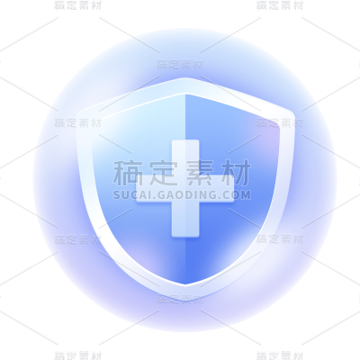 图标系列-通用-轻拟物发光盾牌贴纸