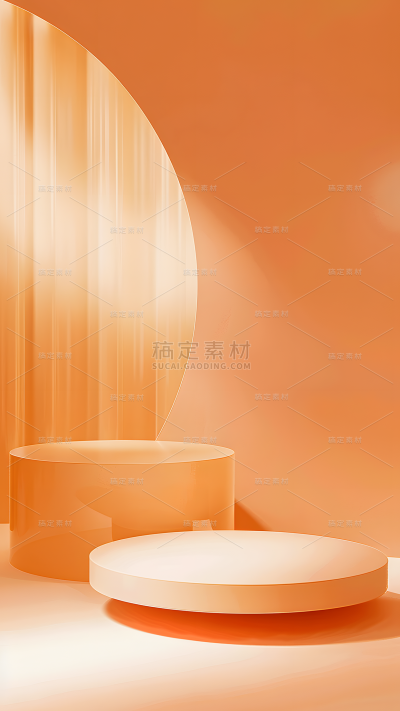 背景通用橙色展台背景图片