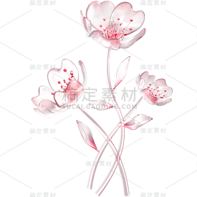 植物通用樱花3D花朵元素素材