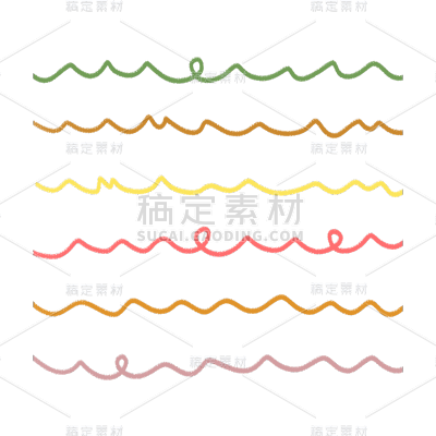 通用规则矢量波浪组合贴纸几何系列