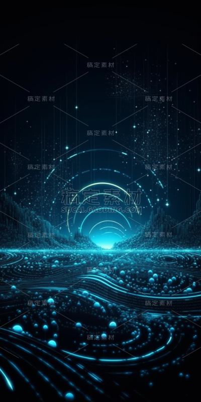波浪线条曲线粒子科技感背景