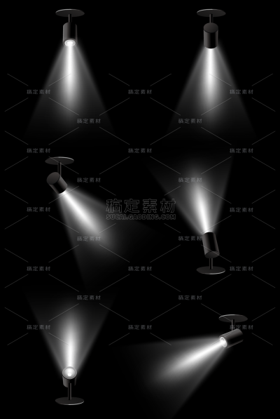 特效通用白色聚光灯光束元素素材组合合集