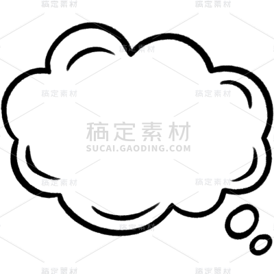 常规系列黑白手绘风云朵框通用元素素材