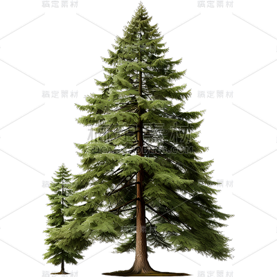 通用3D立体实景树绿色植物元素贴纸