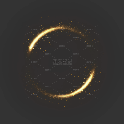 特效系列奢华感金黄色圆弧高光细碎光点特效