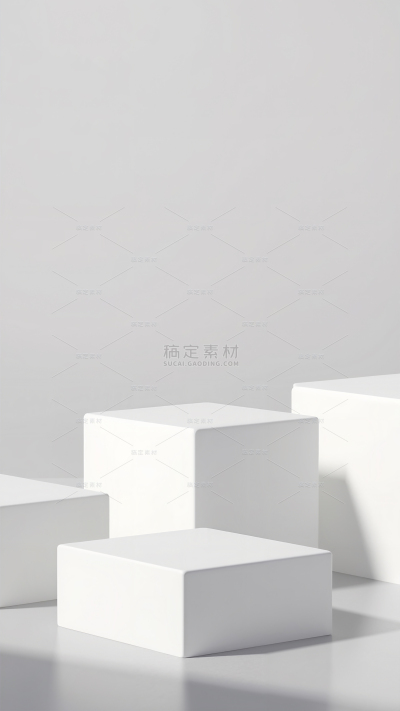 背景系列简约感多个白色展台背景